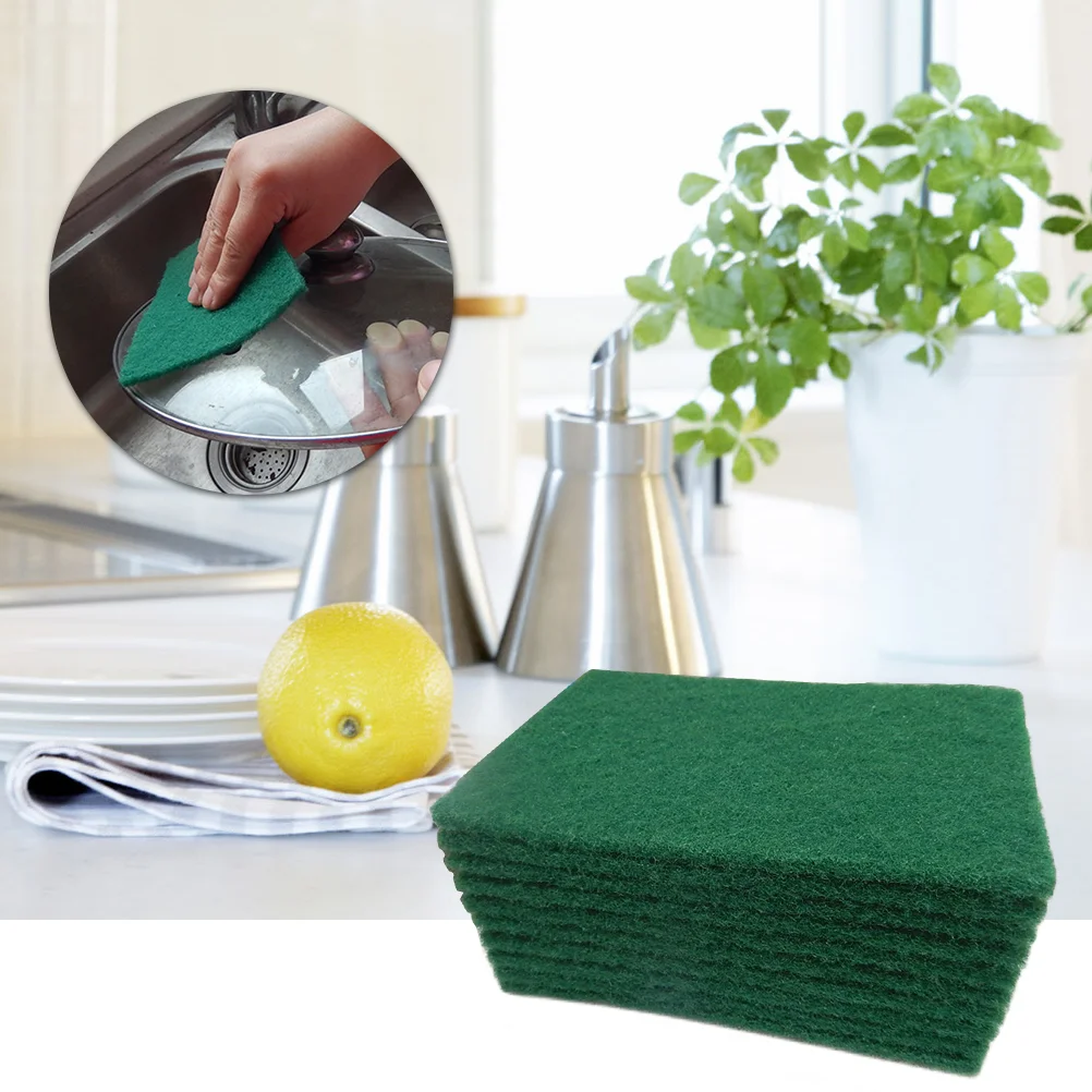 

Pads Scouring Pad Dish Green Scrub Sponge Scrubber Cleaning Kitchen Washing Reusable Dishes Dishwashing Scrubbing Cleaner