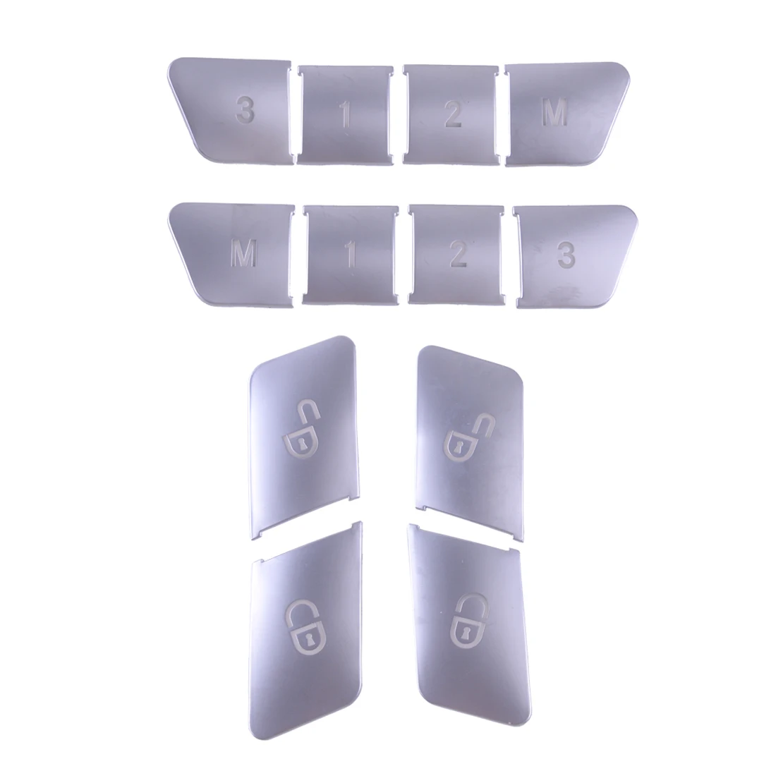 

12Pcs Silver Car Door Lock Seat Memory Button Cover Trim Decor Fit for Benz A B C E Class CLA GLA GLE GL GLS ML W204 W212 C117