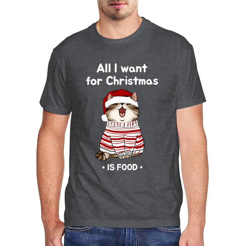 

Забавные мужские футболки с рисунком, необычные, все, что я хочу на Рождество, упаковка с щенком, кошкой, Рождественская Мужская футболка, же...