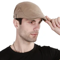 new men casual adjustable cotton solid beret cap hats ivy cowboy hat golf driving flat cabbie newsboy caps