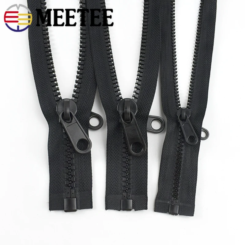 60-300cm 5# 8# 10# Resin Zippers Double Sided Zipper Slider Puller Head for Tent Jacket Clothes Long Zips DIY Sewing Accessories