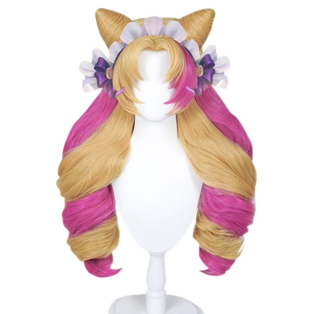 

Парик для косплевечерние LoL Gwen Cafe Maid термостойкий синтетический волос реквизит для вечеринки на карнавал Хэллоуин