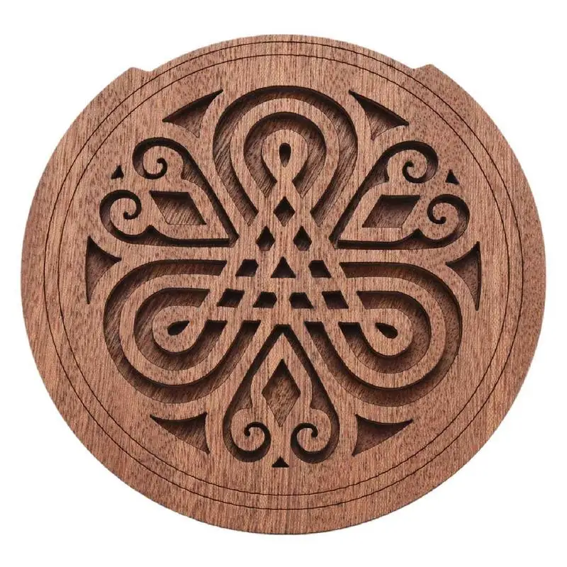 

Деревянные чехлы с отверстиями для гитары, дизайнерская деревянная решетка для окон, Бастер с обратной связью для акустической гитары, винтажная крышка с отверстием для звука