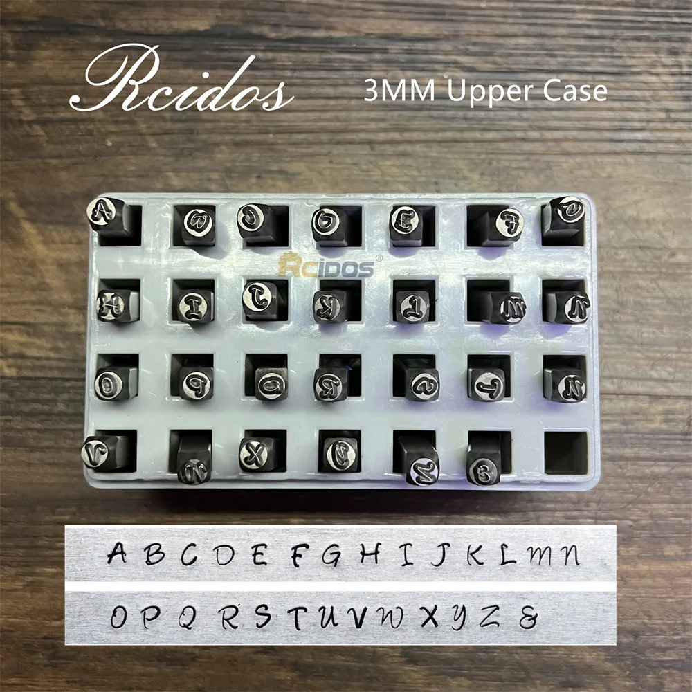 RCIDOS PD07 3 мм Bridgette верхний чехол письмо металлический штамп набор, DIY браслет ювелирные изделия стальной штамп буквы набор 27 шт./кор.