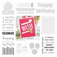 bold happy birthday bubbles metal cutting dies stamps scrapbook diary decoration embossing cut dies template diy greeting card
