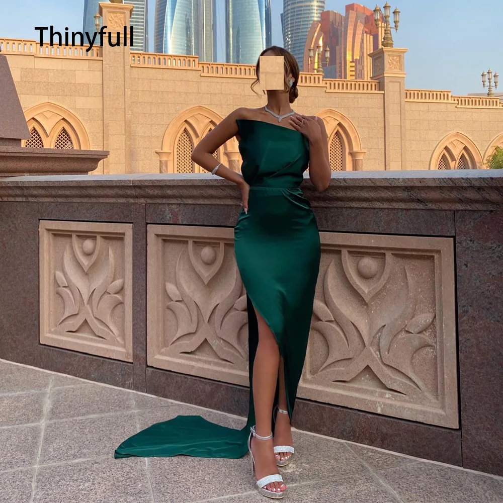 

Вечернее платье-Русалка Thinyfull из Саудовской Аравии, вечернее платье с разрезом сбоку, пятнистым шлейфом, платья для выпускного вечера, официальное платье Дубая, платье для выпускного вечера