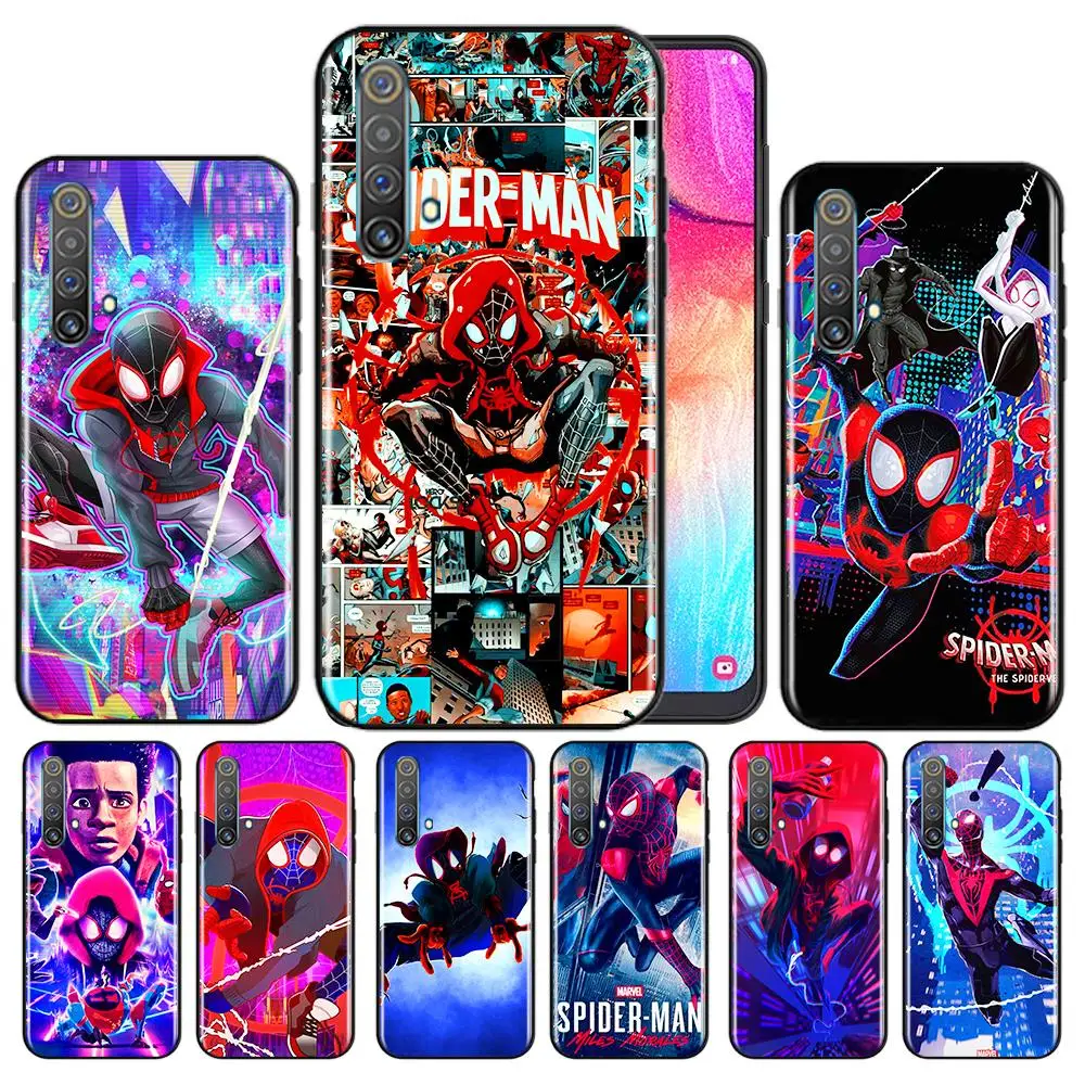 

Marvel avengers black spiderman Phone Case For OPPO Reno 7 6 5 4 3 SE Z F Pro Plus 4G 5G Black Silicone TPU Cover