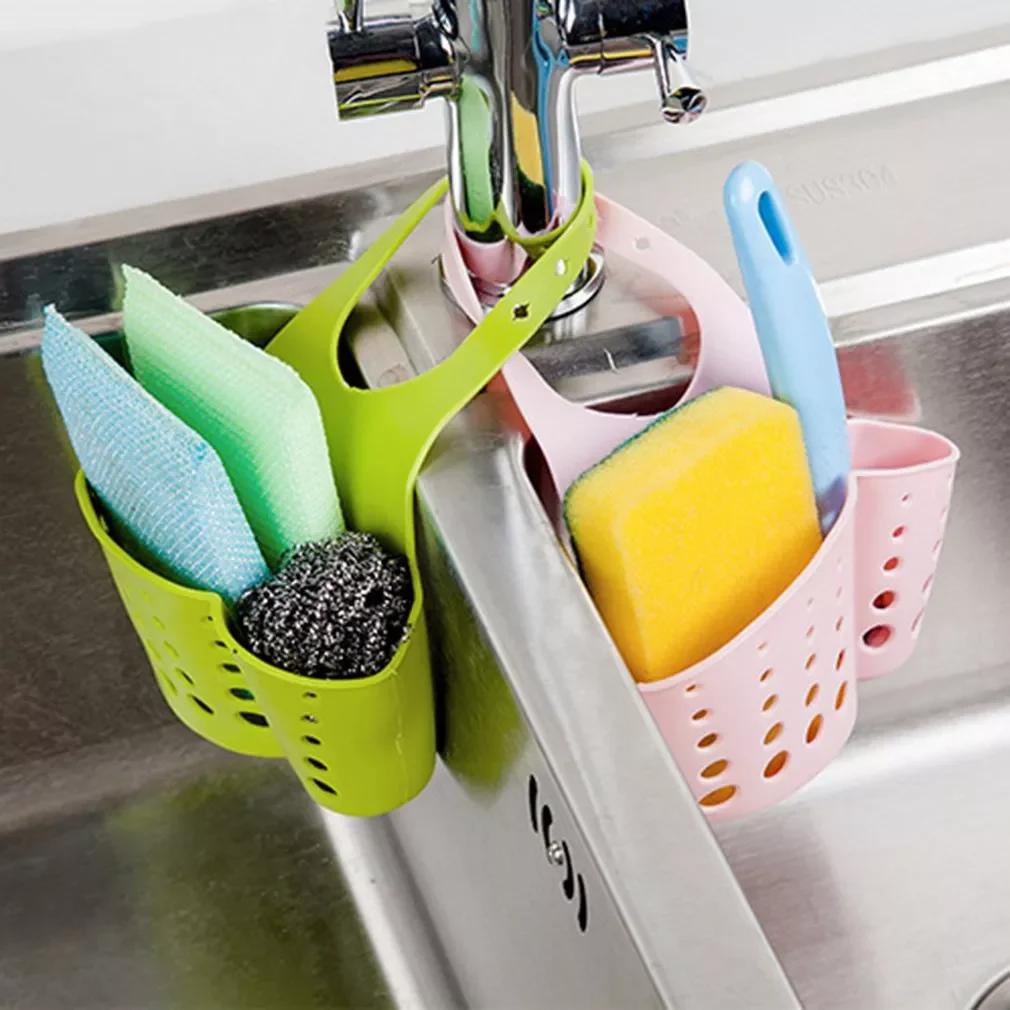 

2022Kitchen Sink Drain Basket Adjustable Type Vegetable Fruit Sponge Dish Cloth Storage Shelf Kitchen Storage Basket
