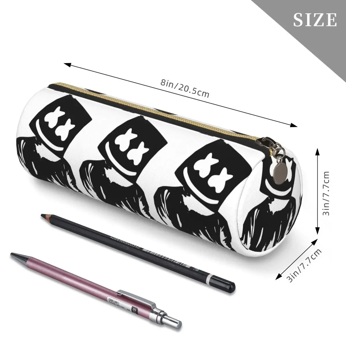 Фото Пеналы для карандашей Marshmello - DJ Pencil Cases, цилиндрический пенал-коробка для ручек, сумка для карандашей, подарки для мальчиков и девочек №3