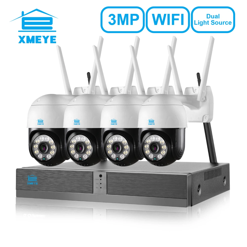 

XMEYE 3MP Wireless IP Camera System KIT Two-way Audio CCTV Security Video Surveillance Waterproof IR Night Vision H265 APP Push