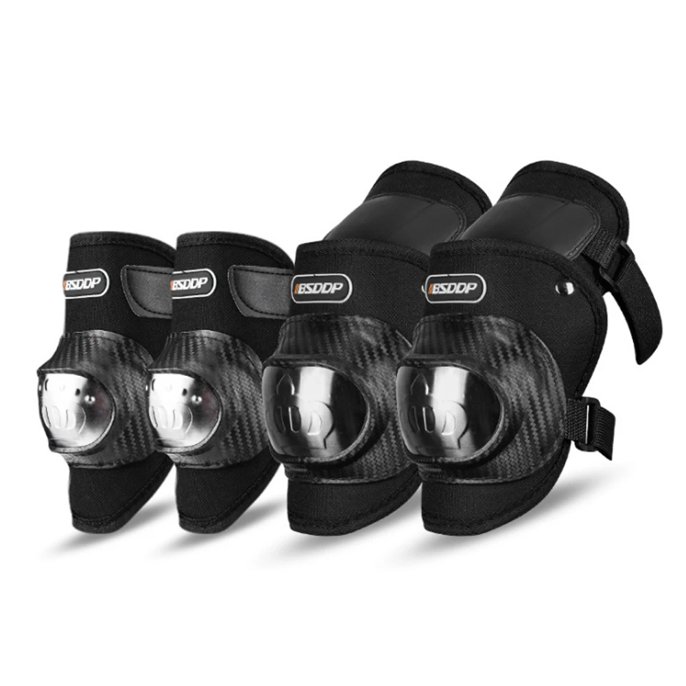 Universal motorcycle anti-fall short four-piece knee pads and elbow pads outdoor breathable riding protective gear enlarge