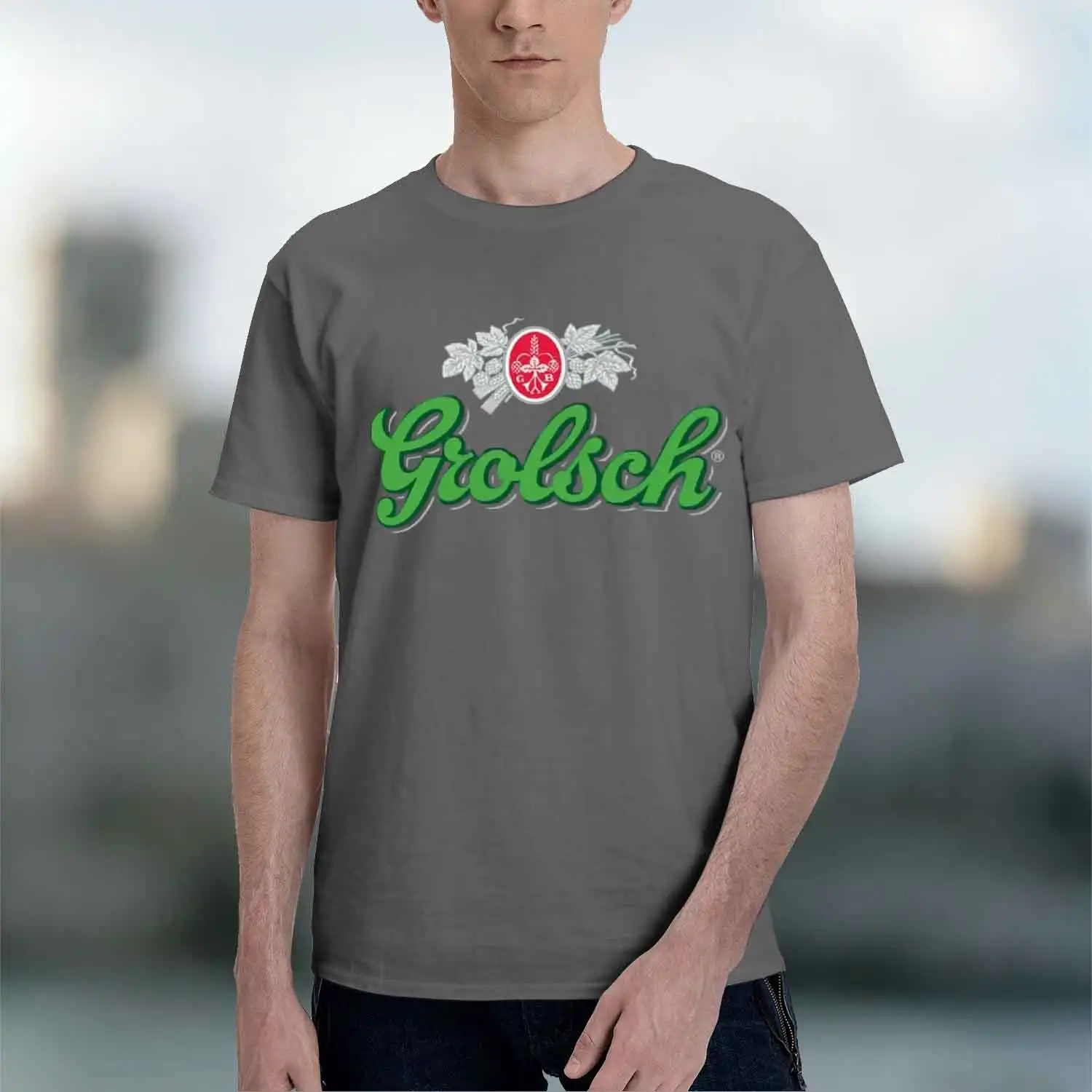 Фото Мужская футболка в классическом стиле с логотипом пива Grolsch, повседневная одежда для лета и весны, идеальный подарок для любителей пива, новая модель 2026 года №5