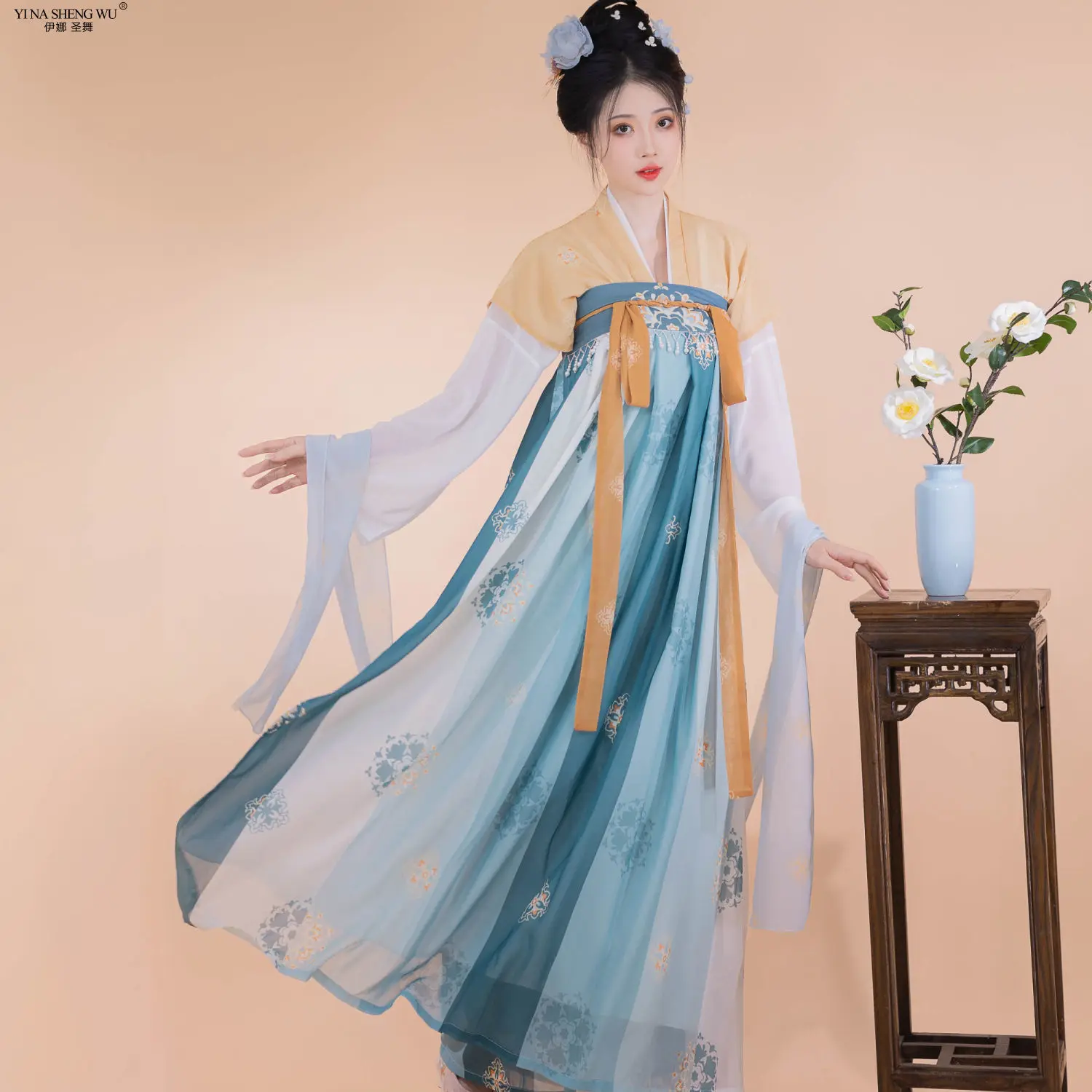 

Традиционная китайская женская одежда ханьфу, традиционный костюм в китайском стиле, костюм для Народной сцены, костюм для выступлений