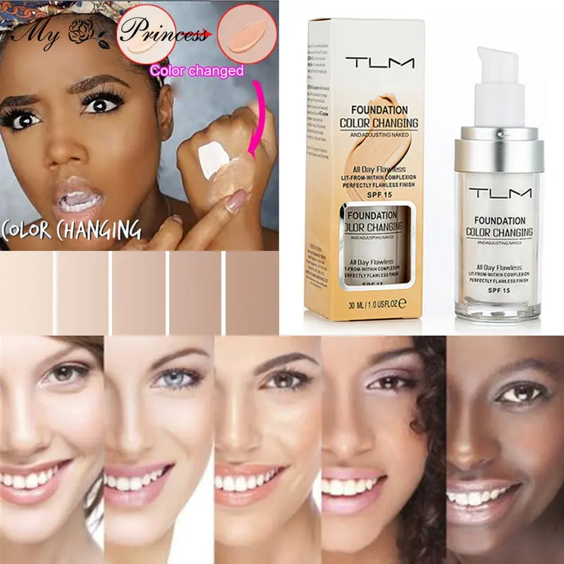 

TLM Flawless Color Changing Liquid Foundation Makeup Change To Your Skin Tone By Just Blending