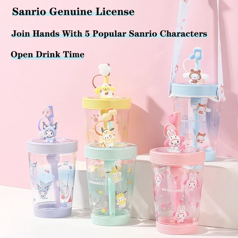 

535ML Kawaii Anime Cartoon Sanrio Kuromi My Melody Cinnamonroll Doll Straw Cup Cute Beauty Travel Portable Summer Drinking Cup