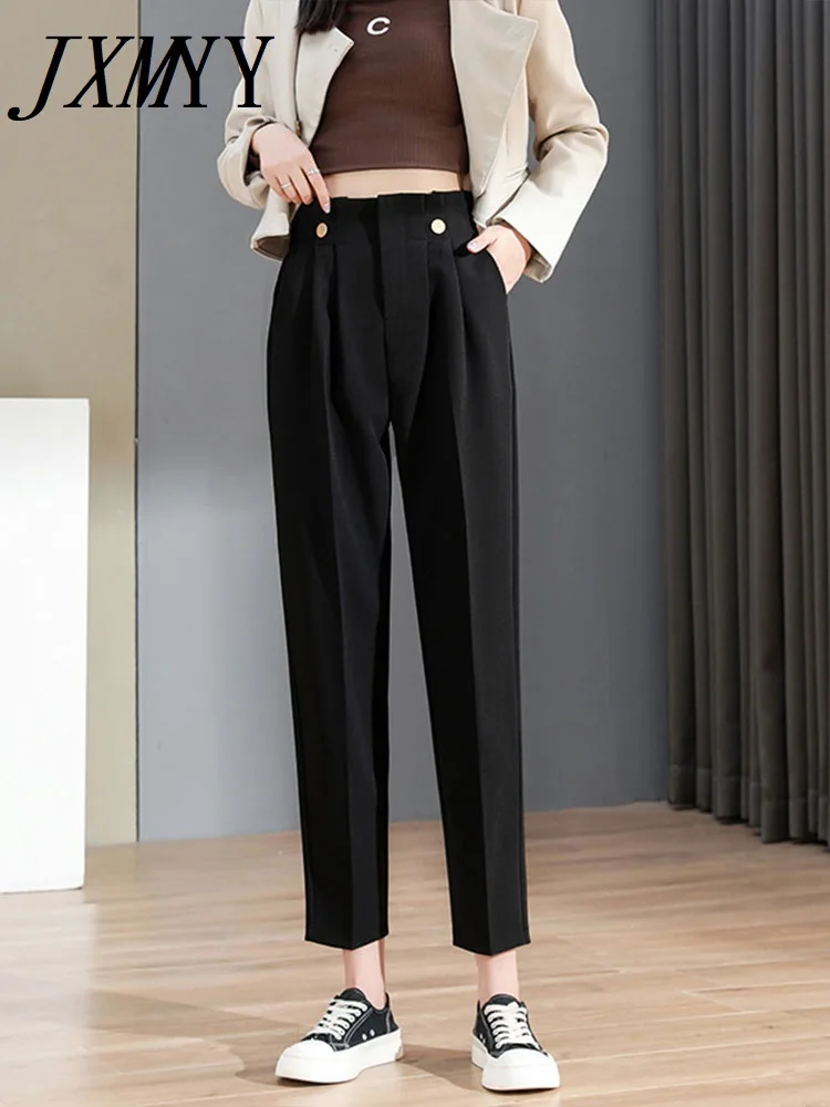 

JXMYY Suit Pants Women's Straight Loose Casual Pants 2022 New Spring High Waist Show Thin Feet Radish Pants