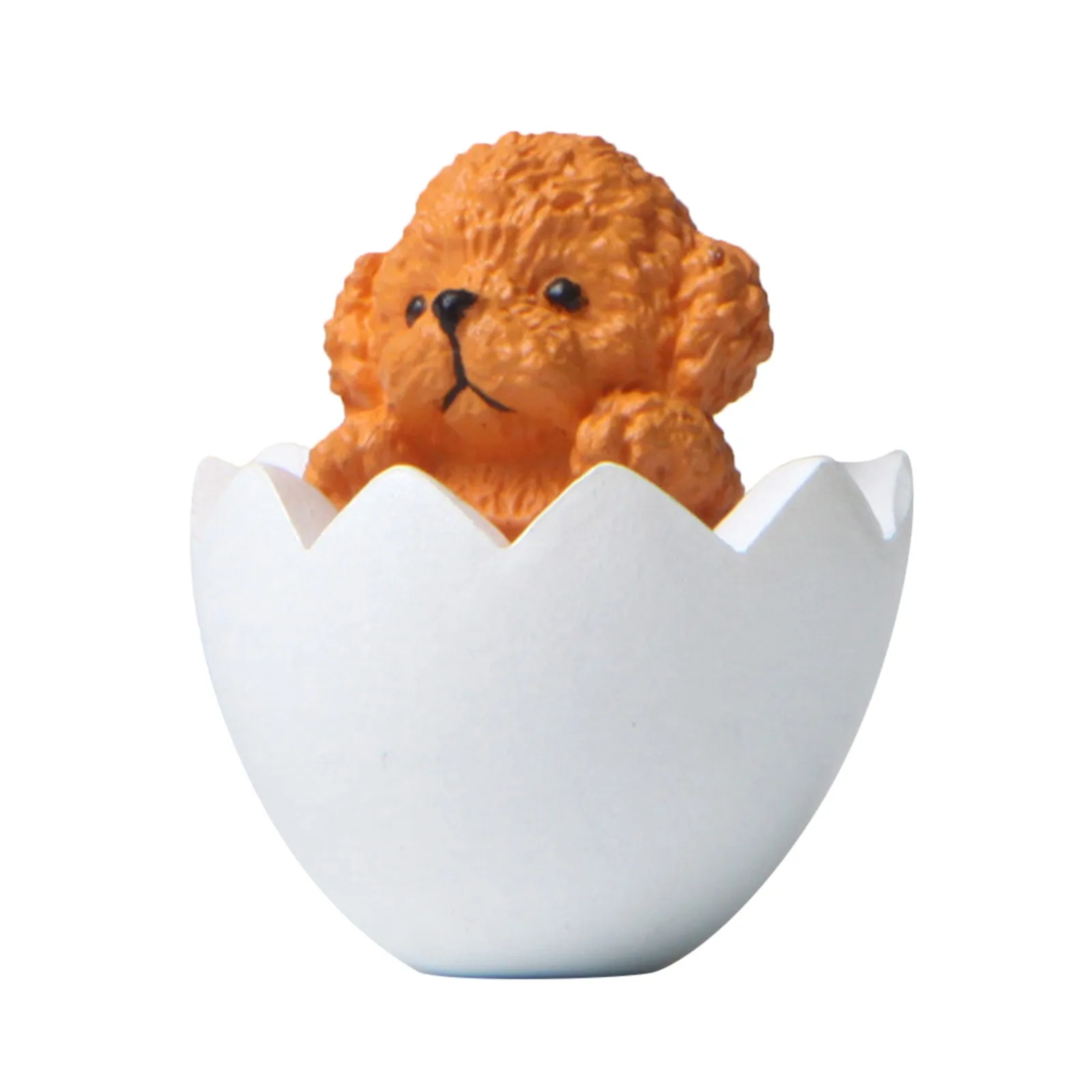 

Teddy Dog In Eggshell Hand Made Micro Landscape Gardening Landscaping Doll Ornaments Christmas Ornaments Decorations