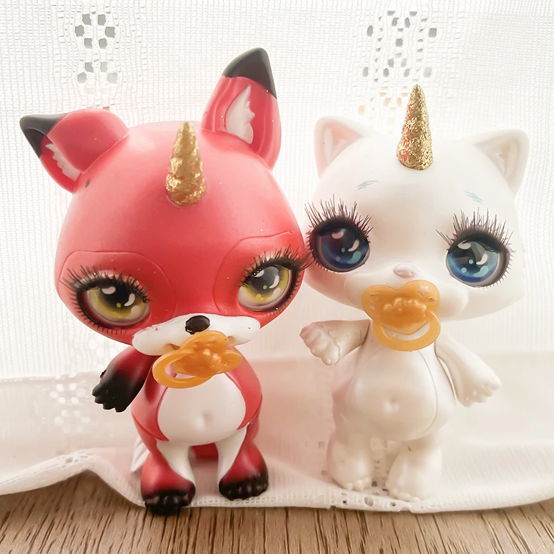 

LPS DOGS 1PC Original Slime Unicorn Cat Fox Action figures toy Rainbow doll Toys Model For Boy&Gril Gift Great Collection Y07100