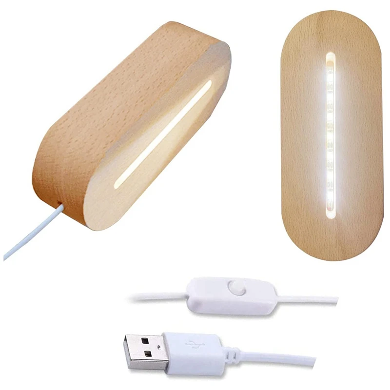 

Овальная фотовспышка 6 дюймов, овальная светодиодная подставка для дисплея, кристальная деревянная подставка с подсветкой для кристальног...