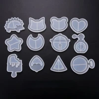 6pcs new quicksand mold snowflake round square model diy handmade pendant jewelry making silicone molds crystal epoxy mould
