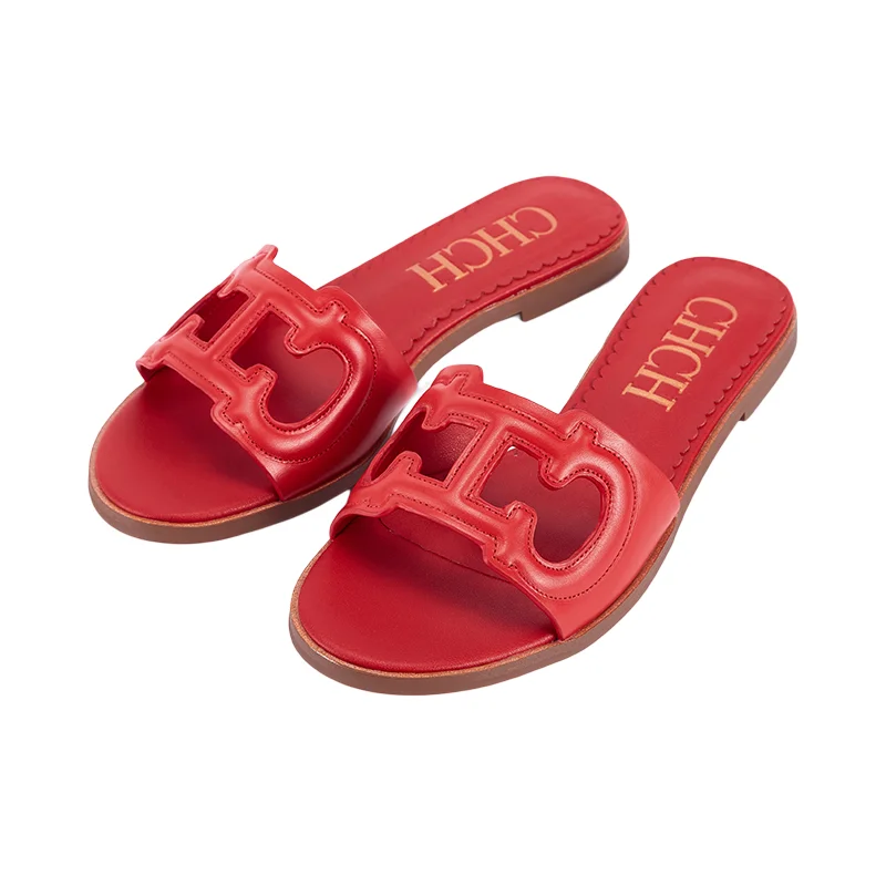 

Summer Slipers for Women Genuine Pigskin Leather Office Flat Pleated New Style Casual Outdoor Holiday On Offer Sliper Ladies