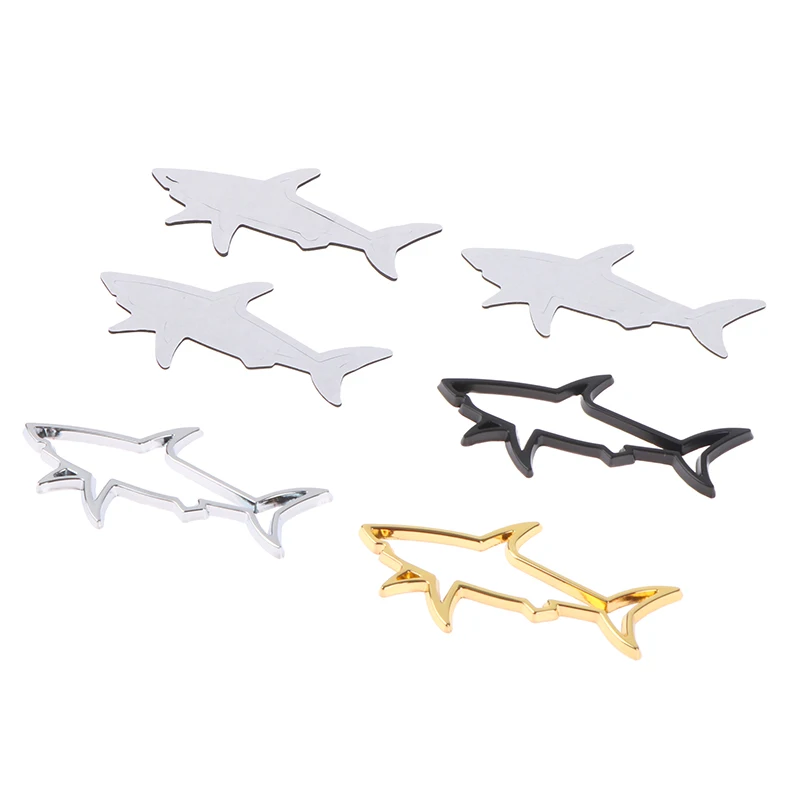 New Skeleton Shark Metal Decorative Stickers Personalized Modified Car Logo Scratch Stickers Rear Tail Mark Side Markers