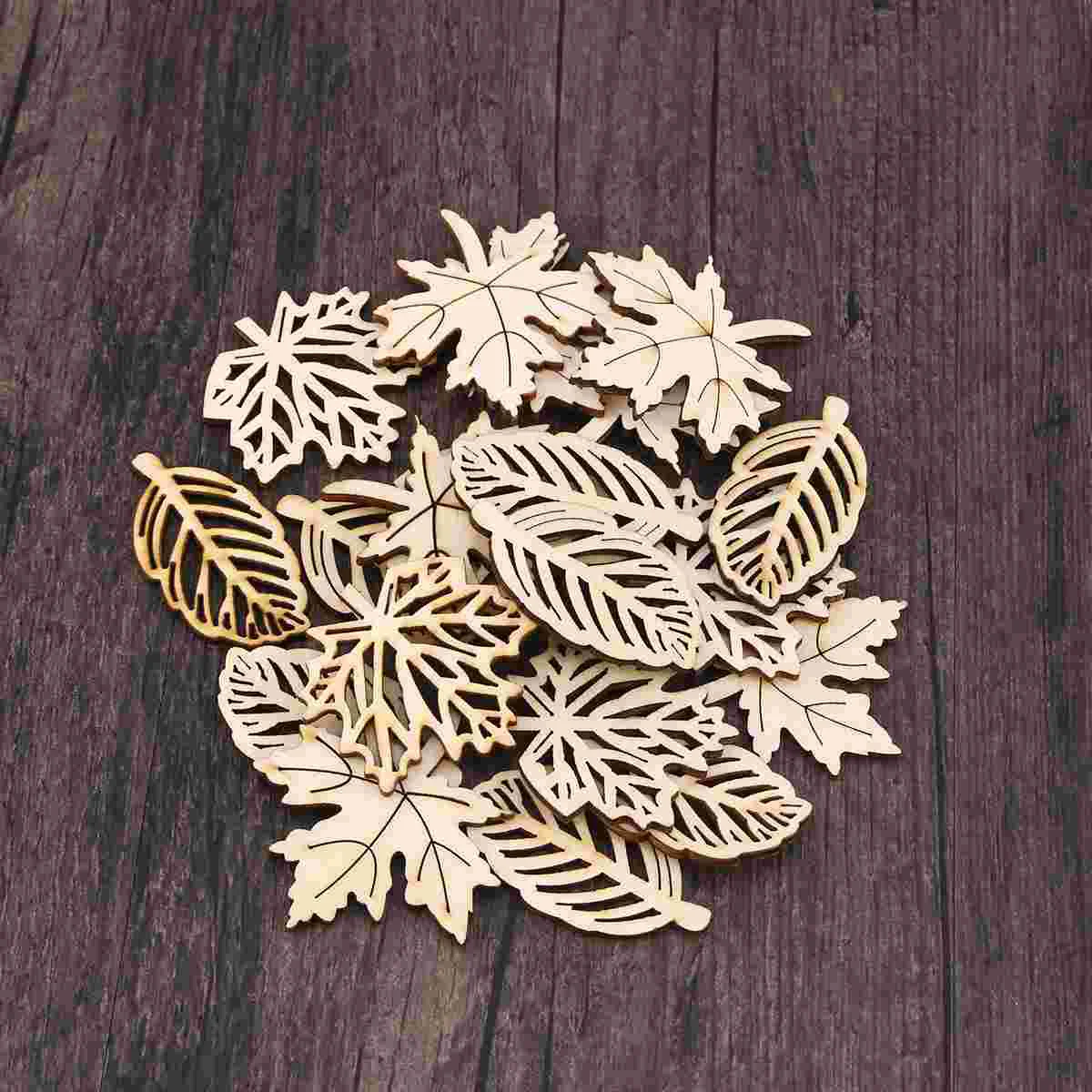 

Wood Leaf Maple Blank Ornament Hollow Wooden Unpainted Cutouts Unfinished Slice Diy Graffiti Sign Gift Tag Veneers Slices