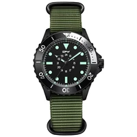 field watch rotating bezel nato strap 40mm black dial 24 hours display analog