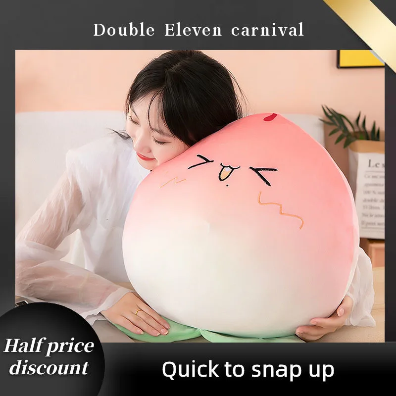 

Плюшевая игрушка персик и гриб, имитация мультяшных фруктов, растений, кукла, индивидуальная декоративная подушка