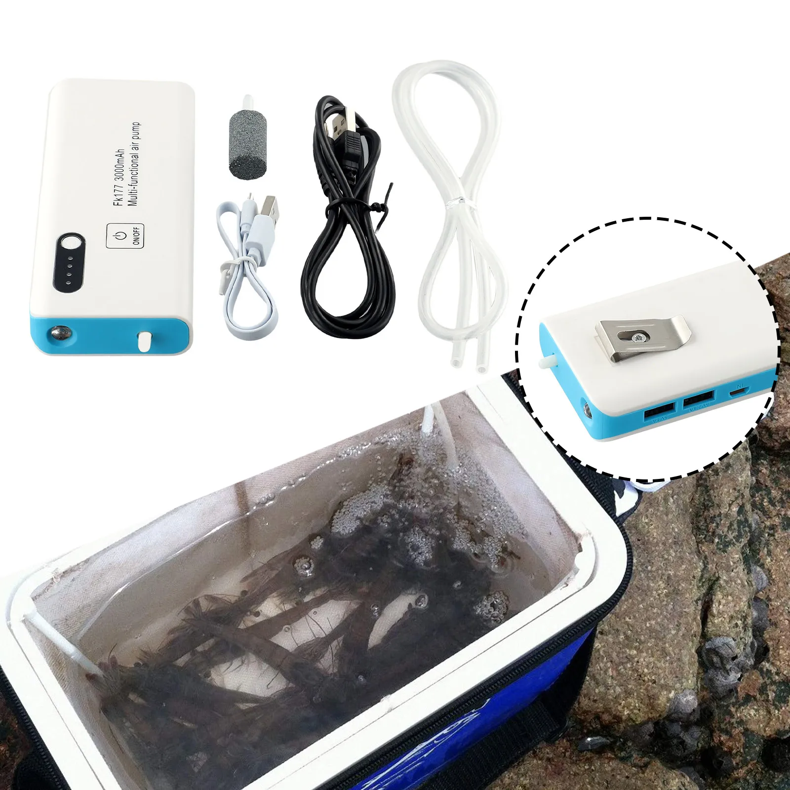 

14*6*2.2cm Oxygen Pump Oxygen Pump 1PCAeration Pump 1PCBubble Stone Practical To Use Fishing Equipment Oxygen Pump