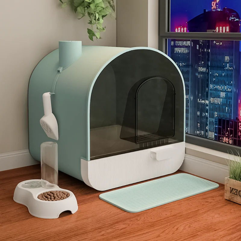 

Контейнер для кошачьего туалета, полностью закрытый дезодорант, большие размеры, защита от брызг