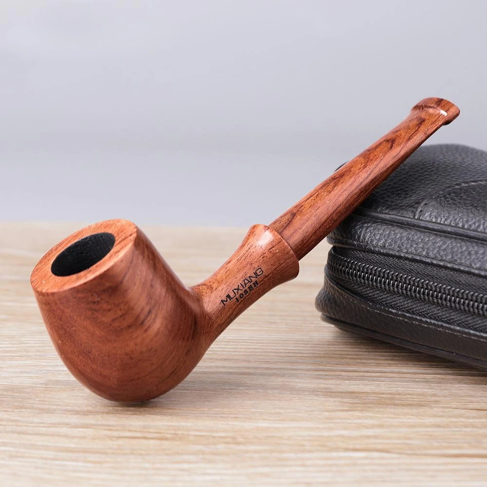 

Rosewood pipe with 9mm activated carbon filter element, wood pipe, solid wood pipe