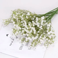 1pc white artificial gypsophila flowers for bridal bouquet 52cm baby breath plastic flower wed party home decor diy accessories