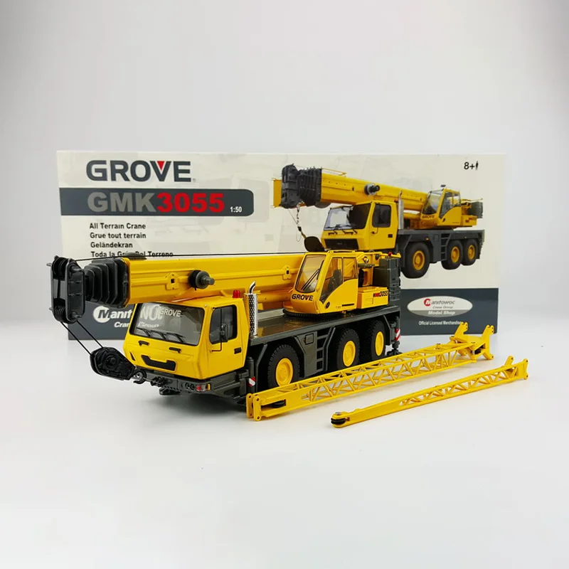 

Spot 1:50 Scale Grove GMK3055 Crane Alloy Crane Construction Machinery Vehicle Model Die Casting Toys Collection Boy Toys