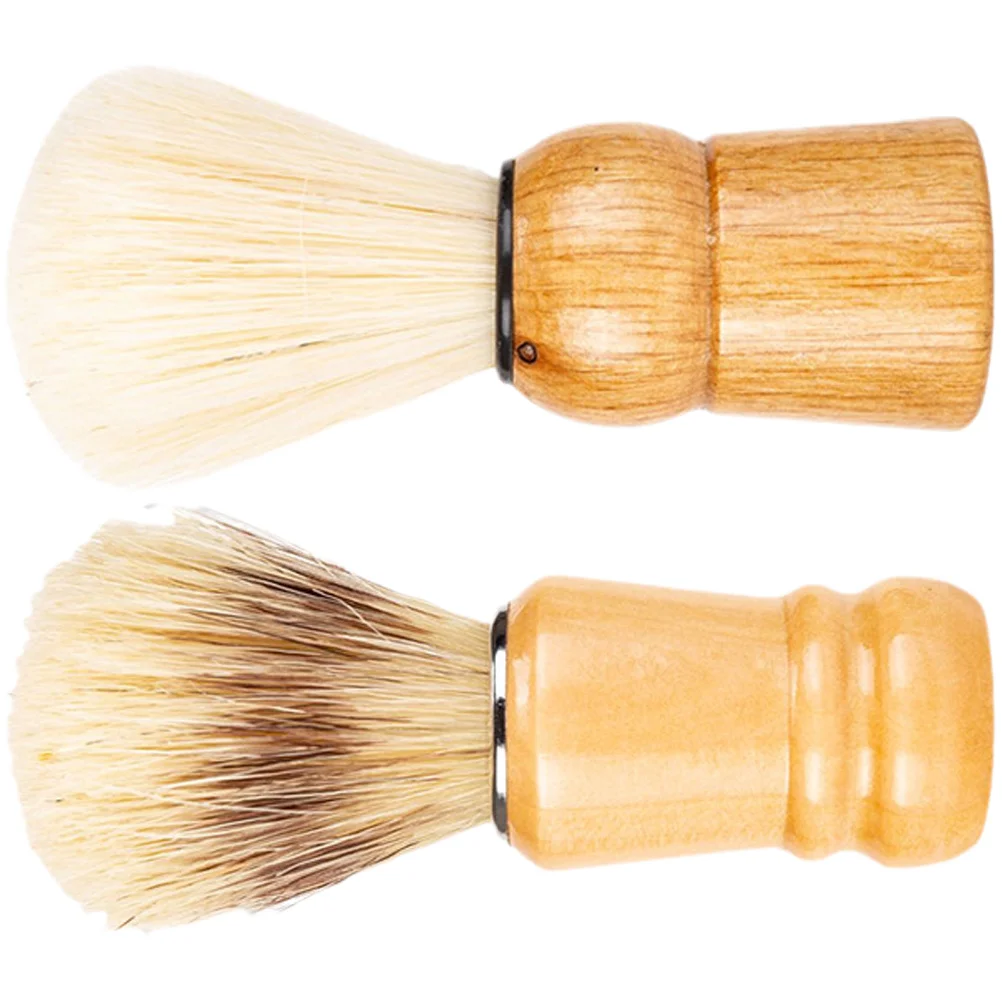

Beard Brush Men Shave Father's Day Gifts Mustache Shaving Brushes Wood Handle Mens Cream Travel