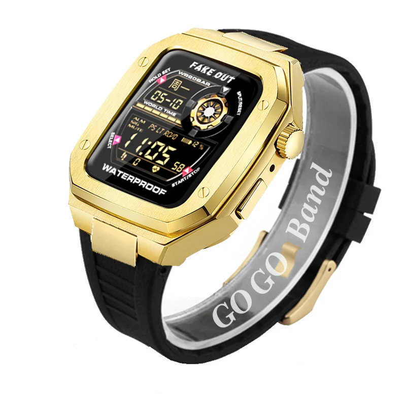 45mm Metal Luxury Strap+case Modification Kit for Apple Watch Band 41mm 44 mm DIY Steel IWatch Series 7 SE 6 5 4 Mod Set 45mm