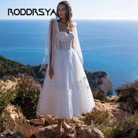 roddrsya boho short wedding dress 2022 sweetheart summer a line lace tea length bow straps bridal gown custom made for women