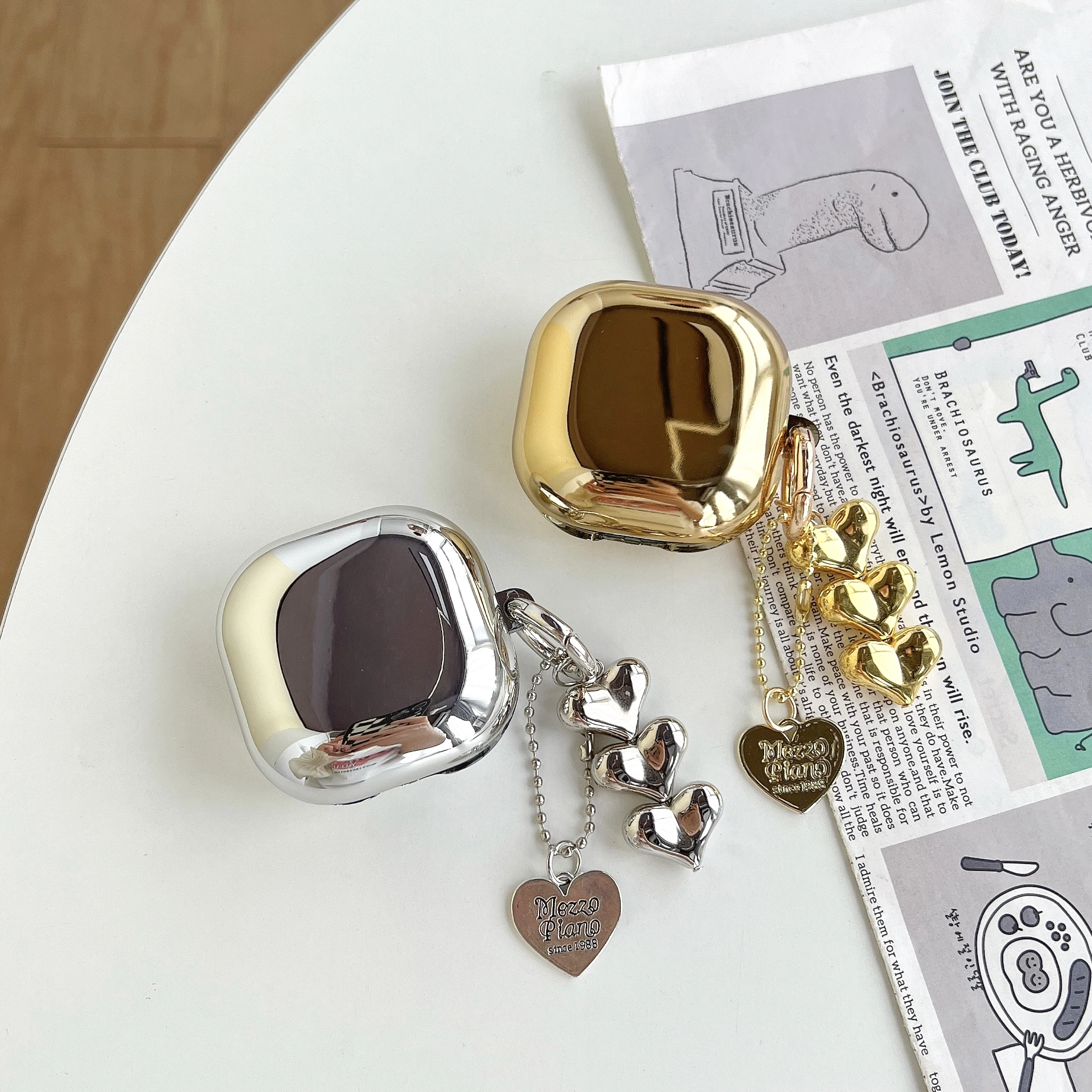 

For Samsung Galaxy buds 2 Case Love Bracelet Pendant Case For Galaxy buds live Case Soft Clear Earphone Cover buds Pro Case