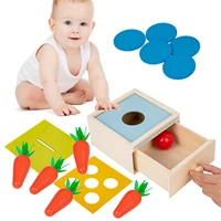 kids montessori toys wooden carrot shape puzzle math early educational toys for children baby wood matching learning toys box