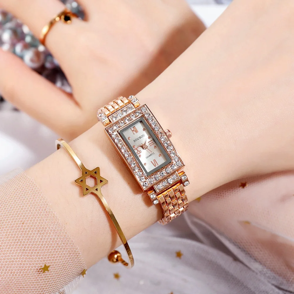 

Ladies Watch Luxury Casual Fashion Watch Ladies Steel Band Square Dial Quartz Women's Watch Relogio Feminin