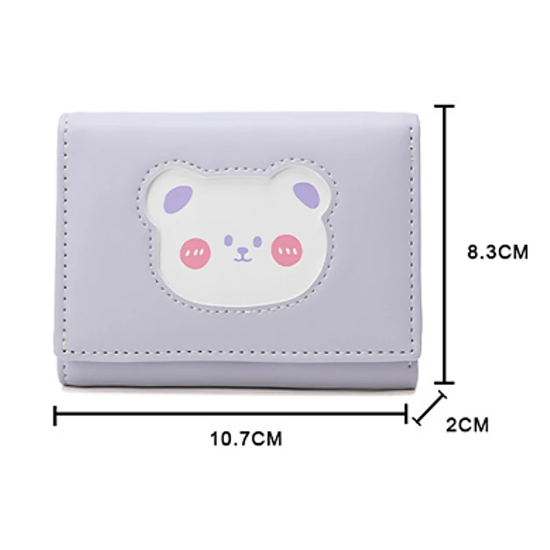Women Cute Bear Wallet Small Hasp Girl Wallet Brand Designed PU Leather Coin Purse Female Card Holder Wallets Three Fold Wallets