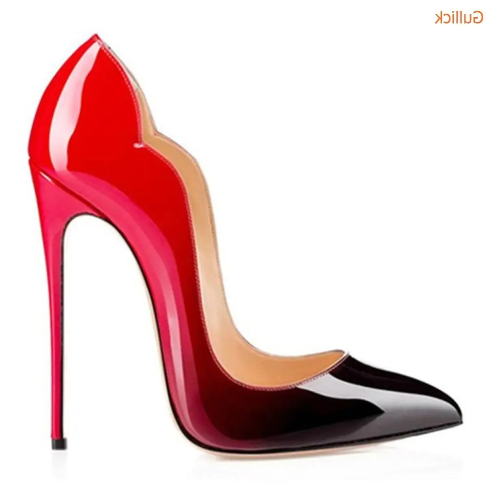 Women Mixed Colors Pointed Toe Pumps Sexy Super High Heels Thin Heels Shoes Shallow Office Dress Spring Autumn Shoes