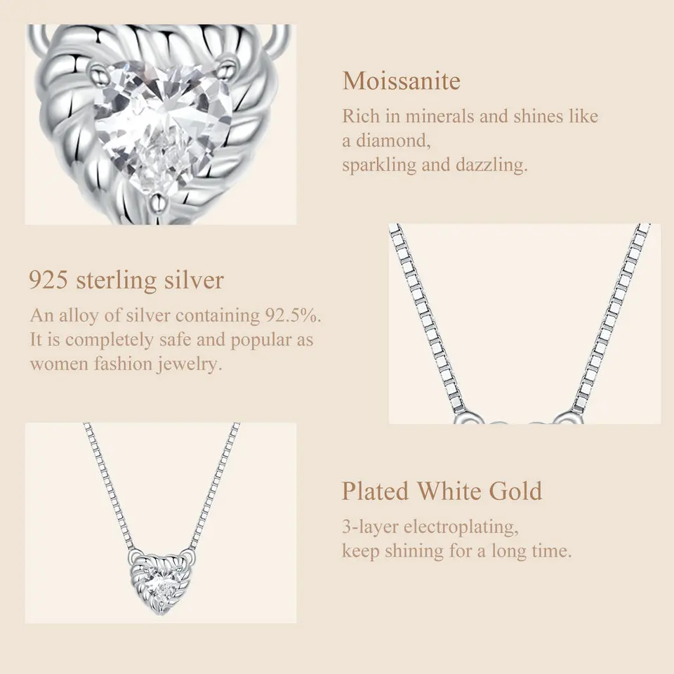 Ailodo в форме сердца D цвет VVS1 муассанит кулон ожерелье для женщин элегантное из