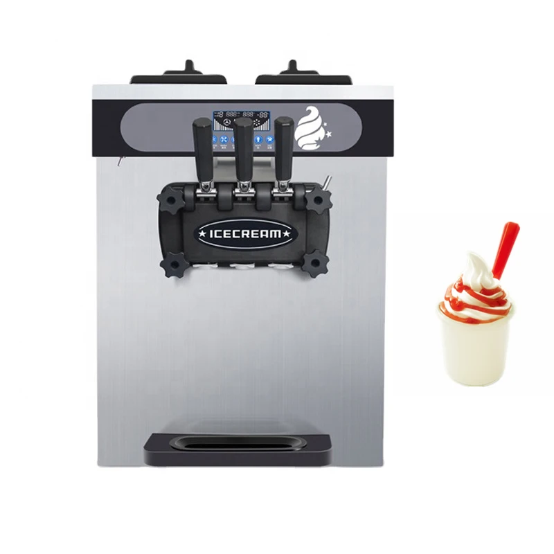 

High Efficiency Soft Ice Cream Machine Commercial Ice Cream Makers Stainless Steel Countertop Sweet Cone Vending Machine