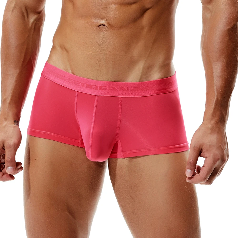

Mens Sexy Boxer Trunk Underpants Pouch Enhancing Low Waist Shorts Underwear Solid Neon Panties Gay Male Bulge Pouch Trunks A50