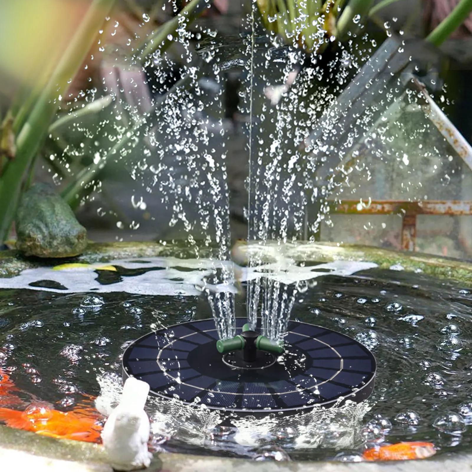 

6W Solar Fountain With 6 Colorful LED Lights IP68 Waterproof Panel Solar Powered Floating Fountain Water Pump Garden Decoration