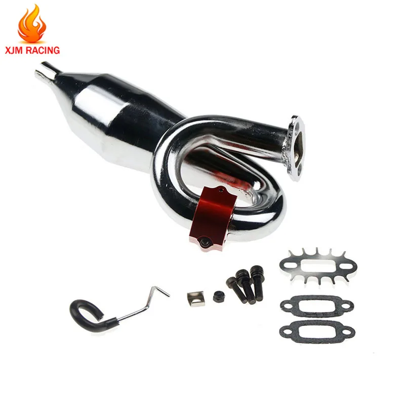 Aluminum Exhaust Pipe Kit with Metal Clamp Red for 1/5 HPI ROFUN BAHA Kingmotor ROVAN BAJA 5B 5T 5SC Truck Rc Car Racing Parts |