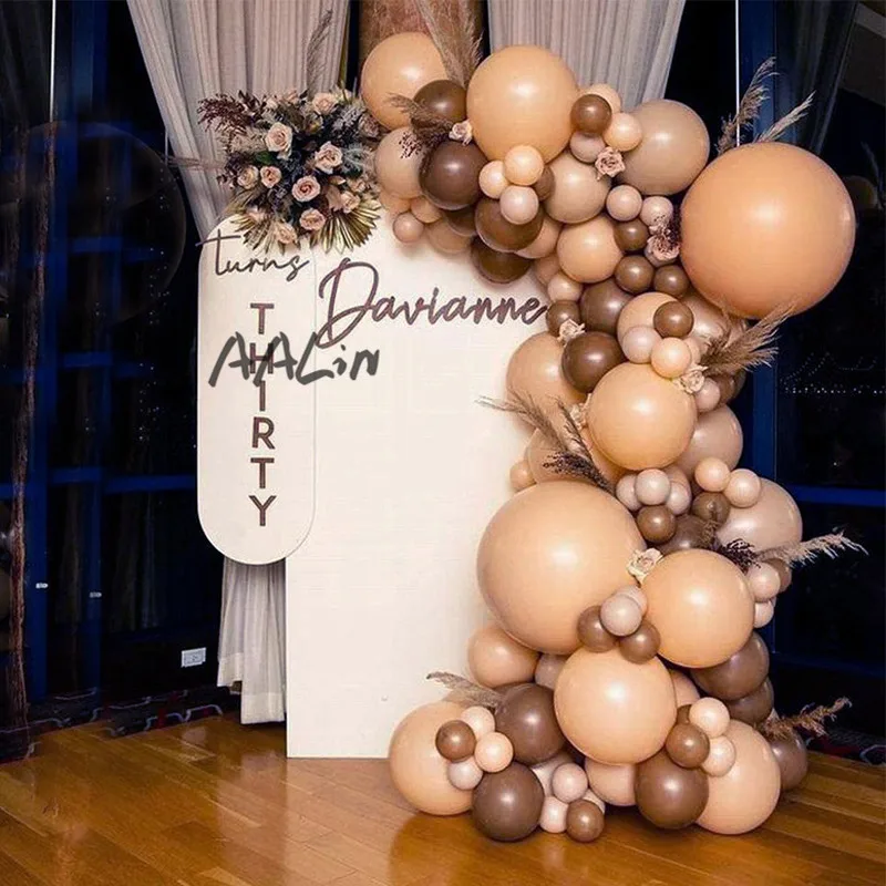

Coffee Balloon Garland Arch Kit Wedding Birthday Party Decor Kids Baloon Baby Shower Globos Cream Peach Ballon Bridal Decoration