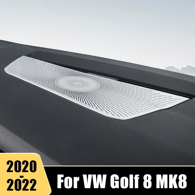 

For Volkawagen VW Golf 8 MK8 2020 2021 2022 Stainless Car Dashboard Audio Speaker Stereo Cover Auto Trim Stickers Accessories