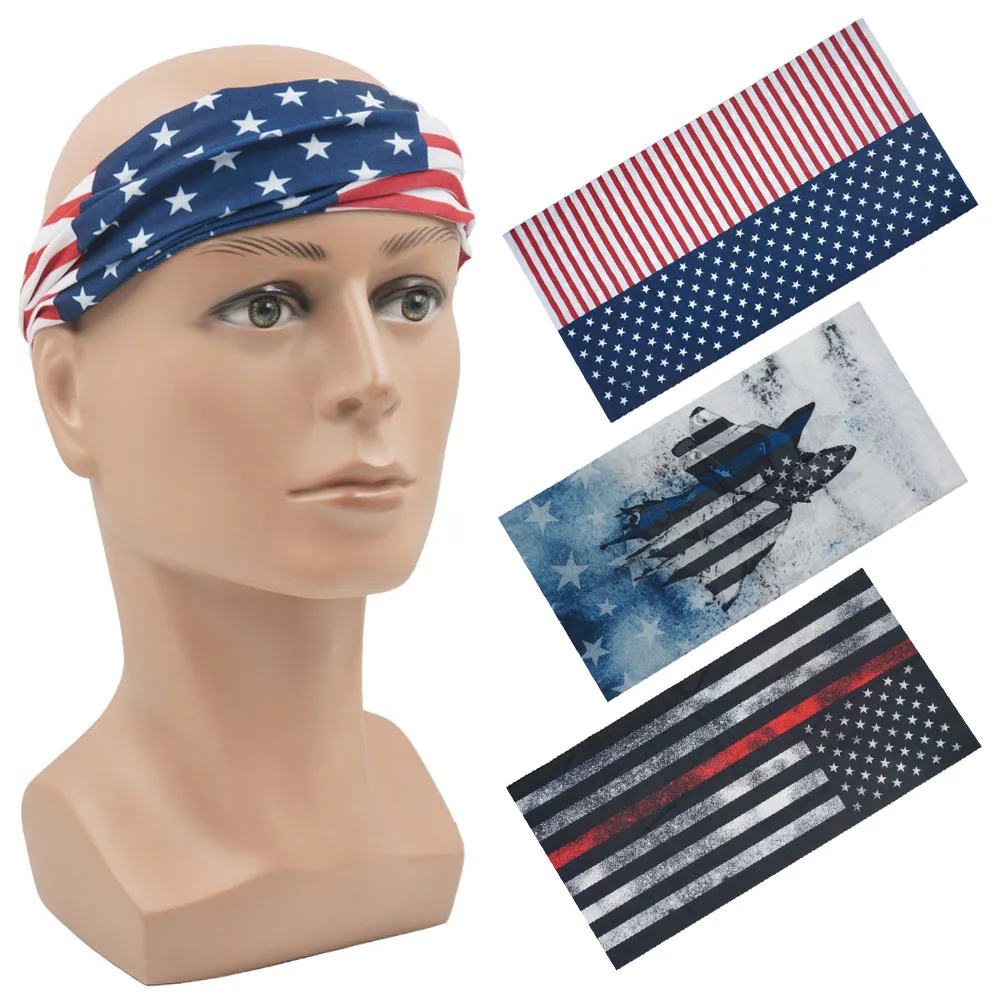American Flag Tube Turbans Headwrap for Women Men Wind Dustproof Neck Gaiter Balaclava Seamless Multifunctional Headbands